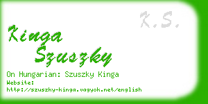 kinga szuszky business card